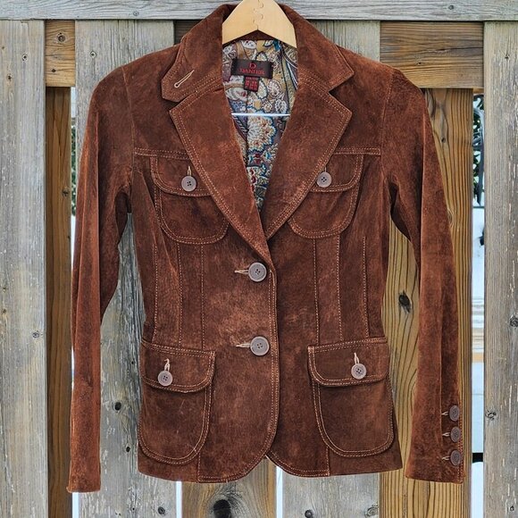 BEAUTIFUL Danier Leather Jacket Women's Size XXS Button Down - Picture 1 of 5